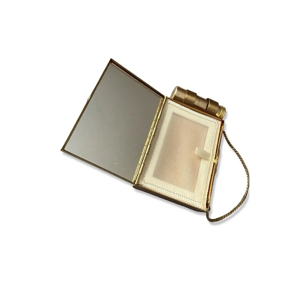 MCM Vintage Gold tone Zell Fifth Avenue Vanity Carryall Compact /Lipstick Holder